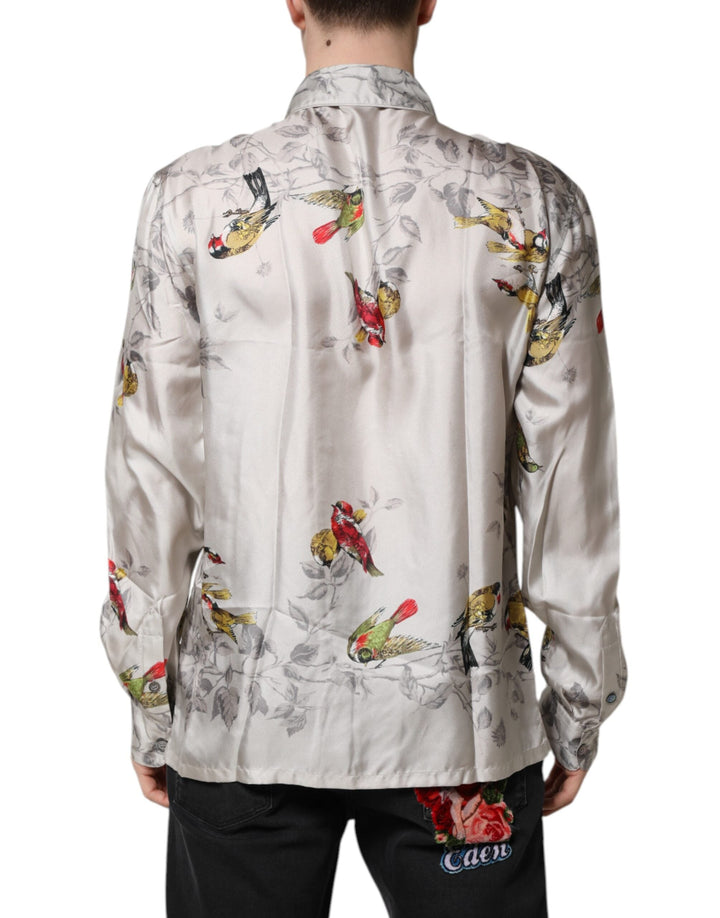 Dolce &amp; Gabbana Multicolor Silk Printed Button Down Shirt