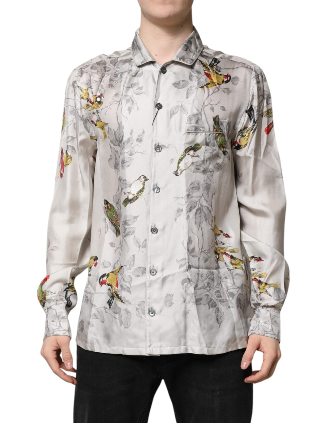 Dolce &amp; Gabbana Multicolor Silk Printed Button Down Shirt
