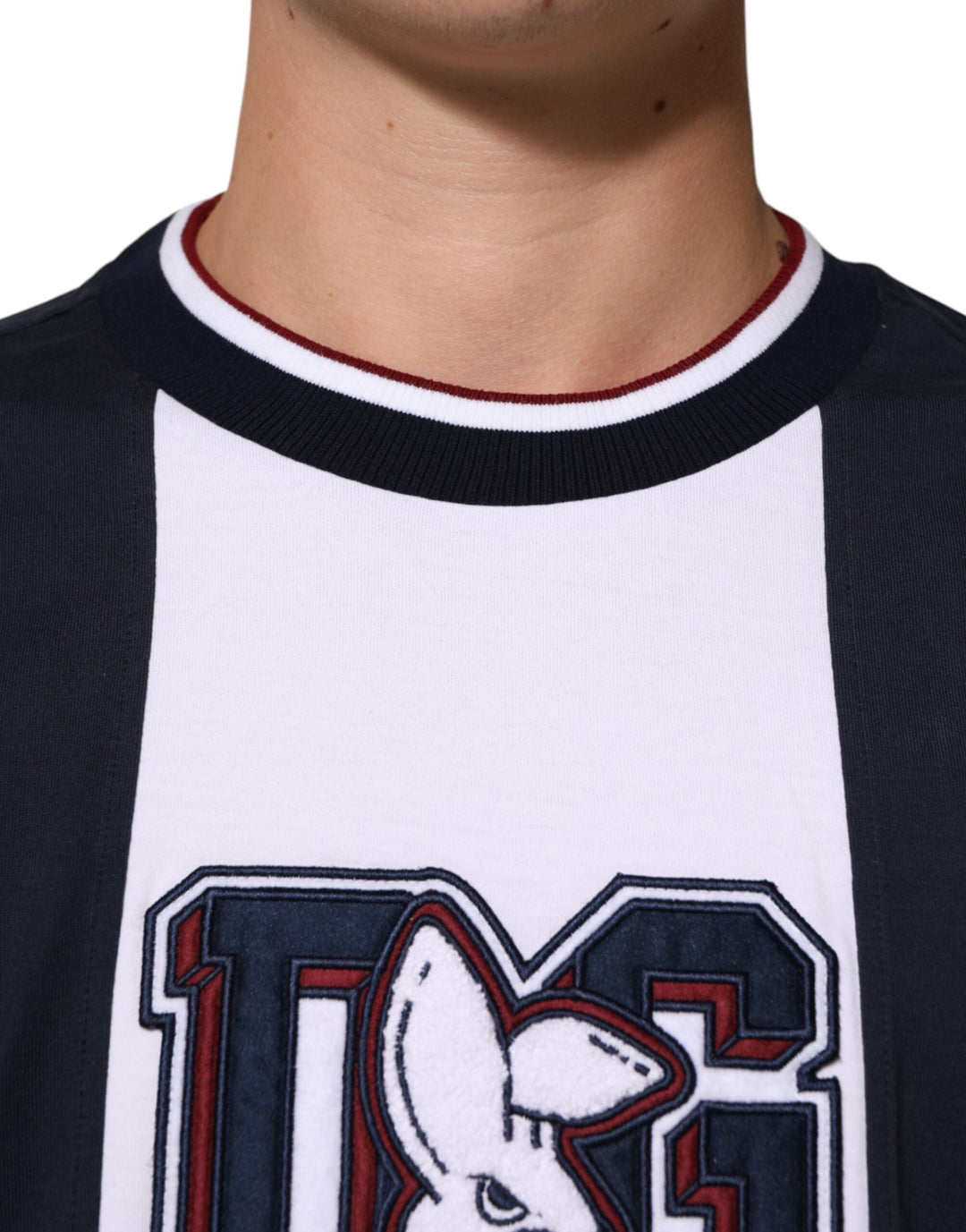 Dolce &amp; Gabbana Multicolor Striped Cotton Men Crew Neck T-shirt
