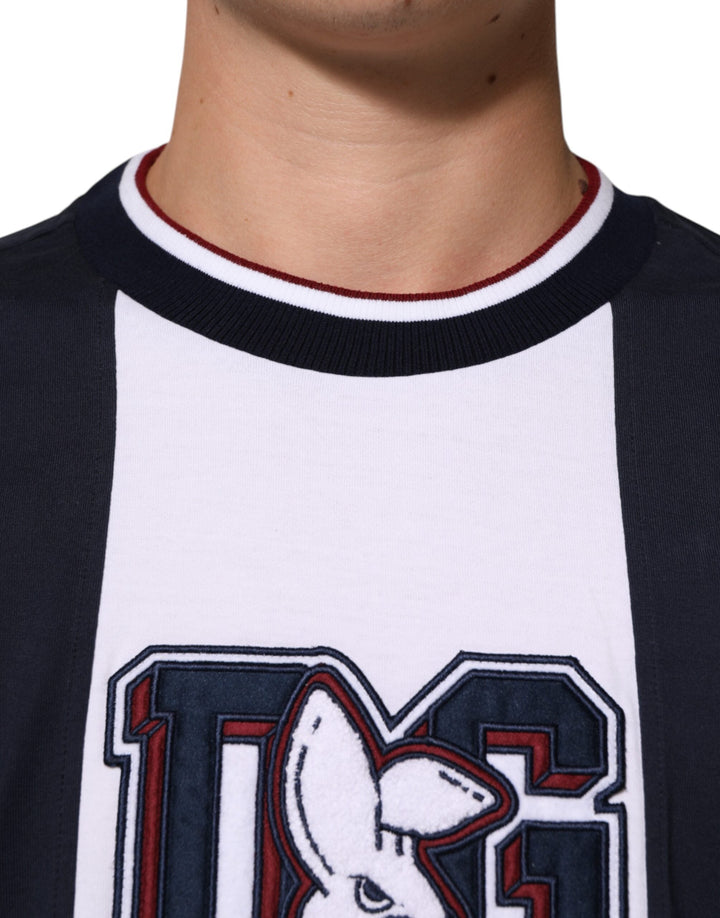 Dolce &amp; Gabbana Multicolor Striped Cotton Men Crew Neck T-shirt
