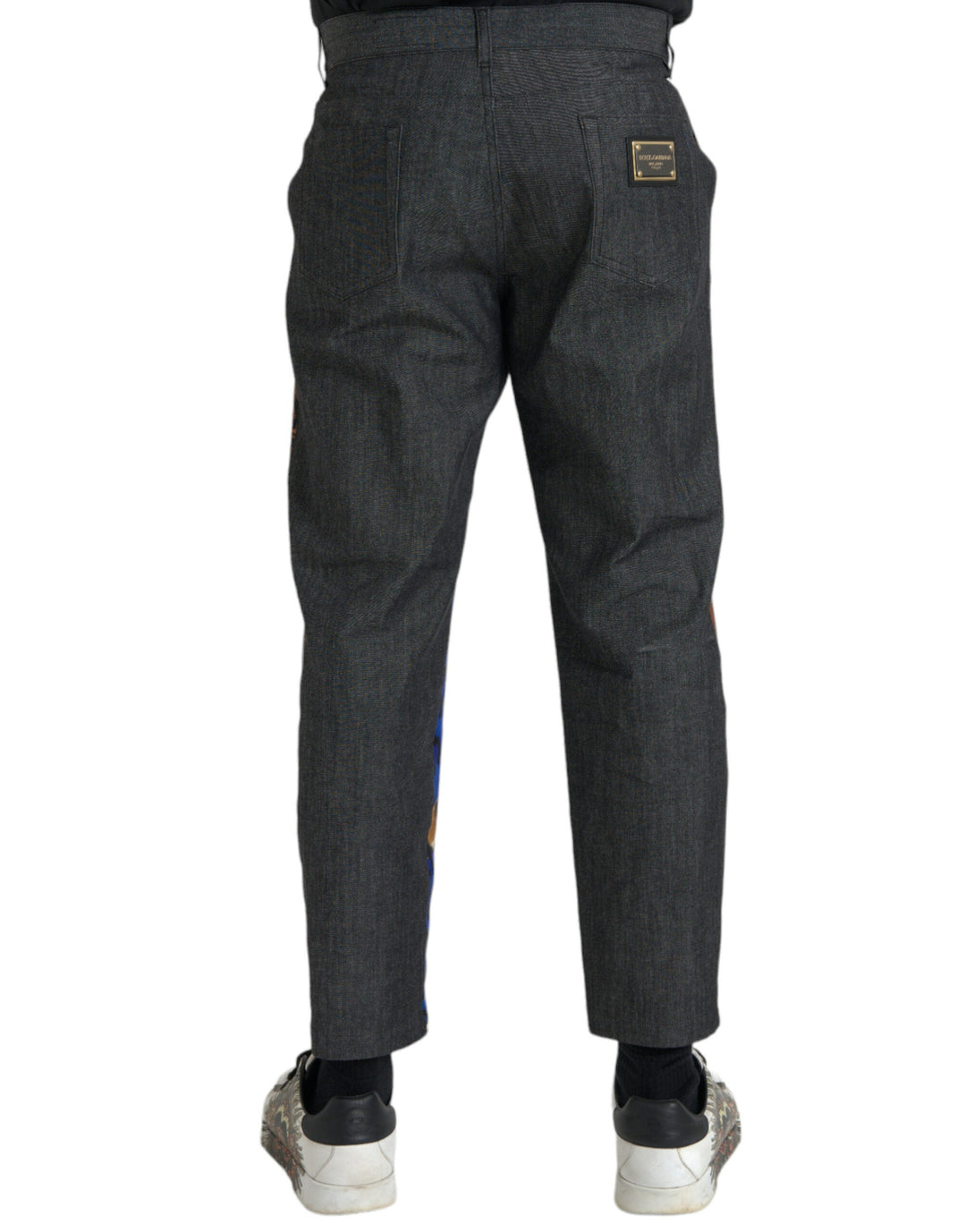 Men’s Dolce &amp; Gabbana Multicolor Tiger Leopard Cotton Loose Tapered Pants