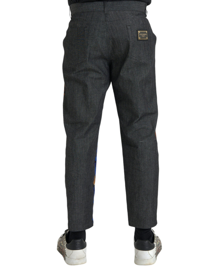 Men’s Dolce &amp; Gabbana Multicolor Tiger Leopard Cotton Loose Tapered Pants
