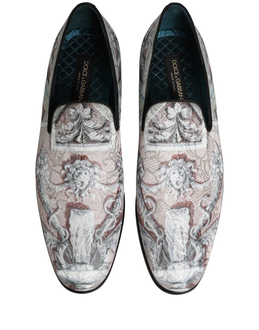 Men’s Dolce &amp; Gabbana Multicolor Velvet Baroque Dress Loafers Shoes