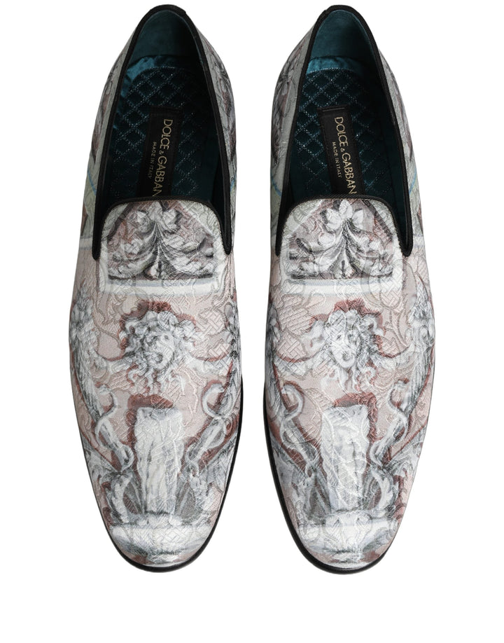 Men’s Dolce &amp; Gabbana Multicolor Velvet Baroque Dress Loafers Shoes