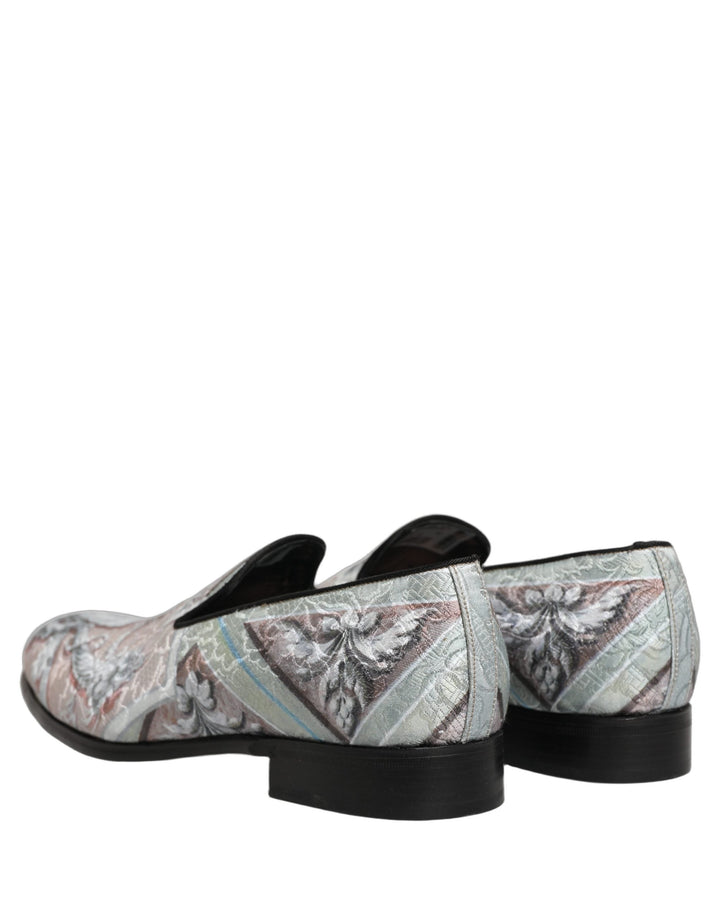 Men’s Dolce &amp; Gabbana Multicolor Velvet Baroque Dress Loafers Shoes