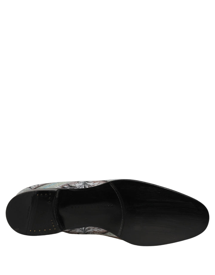 Men’s Dolce &amp; Gabbana Multicolor Velvet Baroque Dress Loafers Shoes