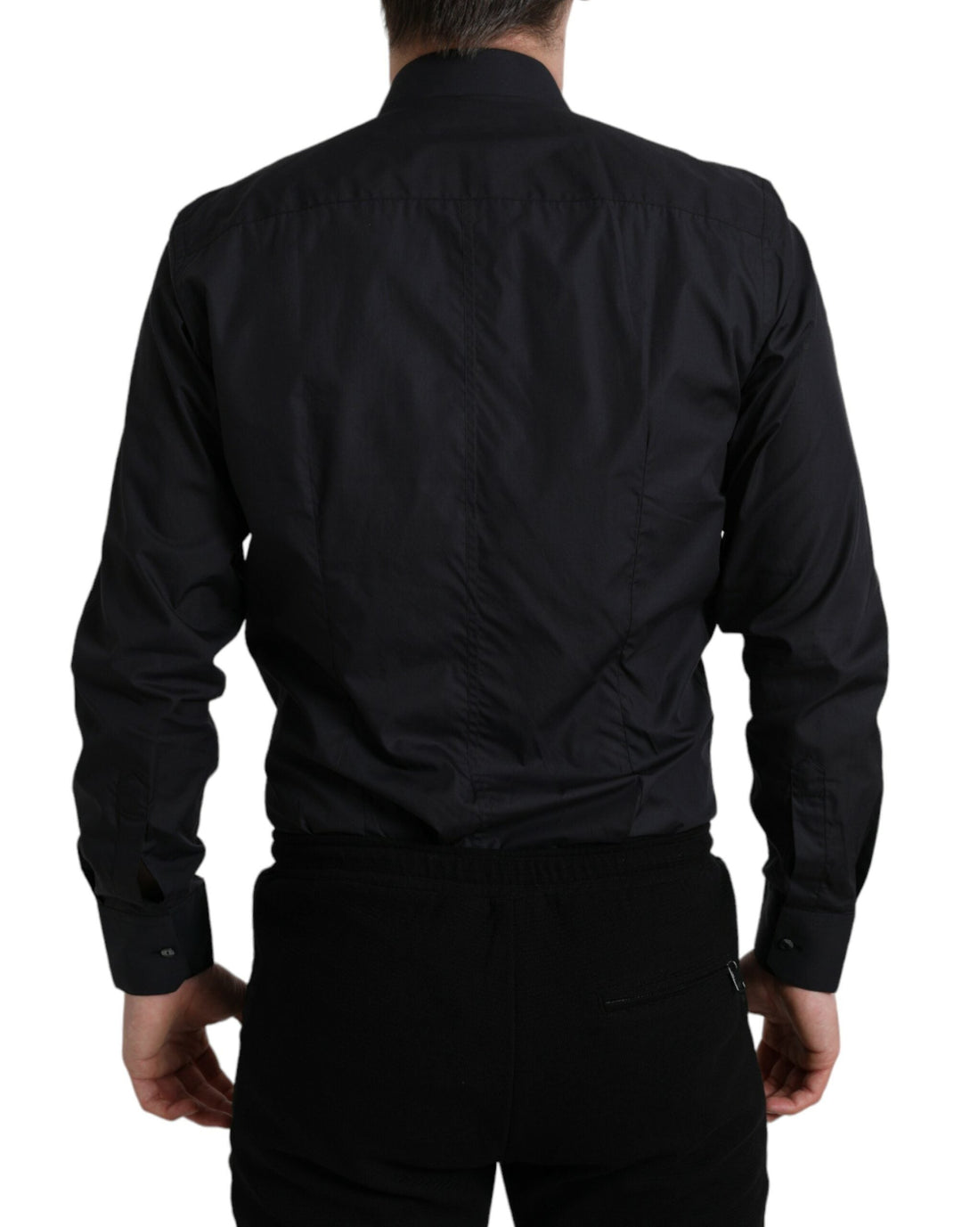 Men’s Dolce &amp; Gabbana Navy Blue Cotton Collared Formal Dress Shirt