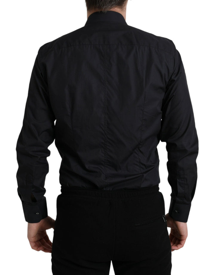 Men’s Dolce &amp; Gabbana Navy Blue Cotton Collared Formal Dress Shirt