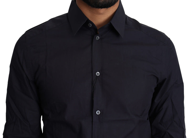 Men’s Dolce &amp; Gabbana Navy Blue Cotton Formal Dress Shirt
