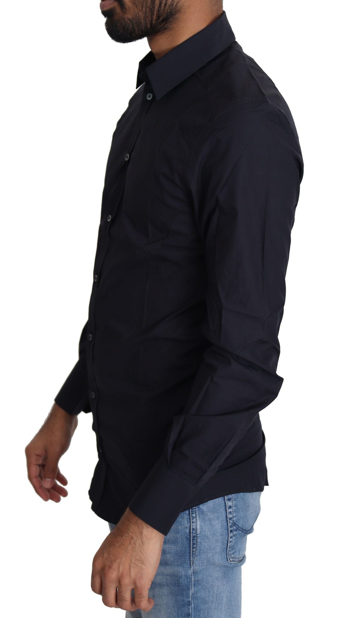 Men’s Dolce &amp; Gabbana Navy Blue Cotton Formal Dress Shirt