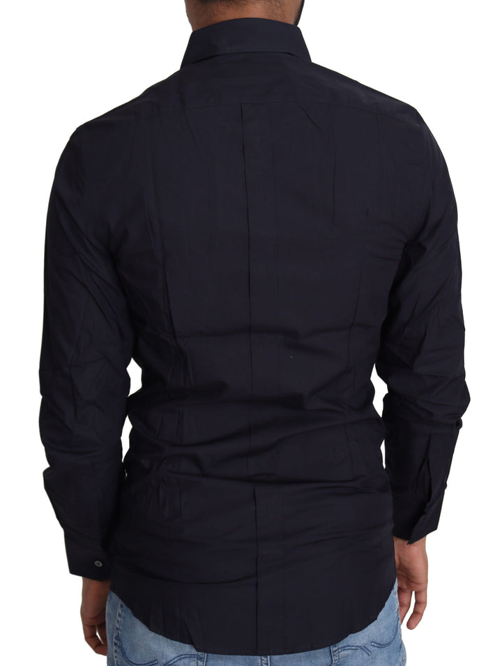 Men’s Dolce &amp; Gabbana Navy Blue Cotton Formal Dress Shirt