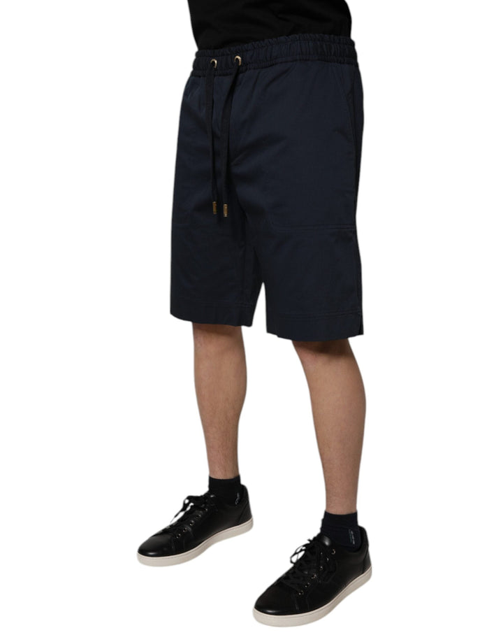 Men’s Dolce &amp; Gabbana Navy Blue Cotton Stretch Men Bermuda Shorts