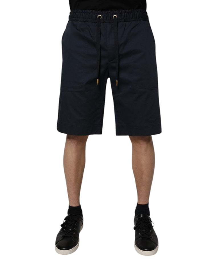 Men’s Dolce &amp; Gabbana Navy Blue Cotton Stretch Men Bermuda Shorts