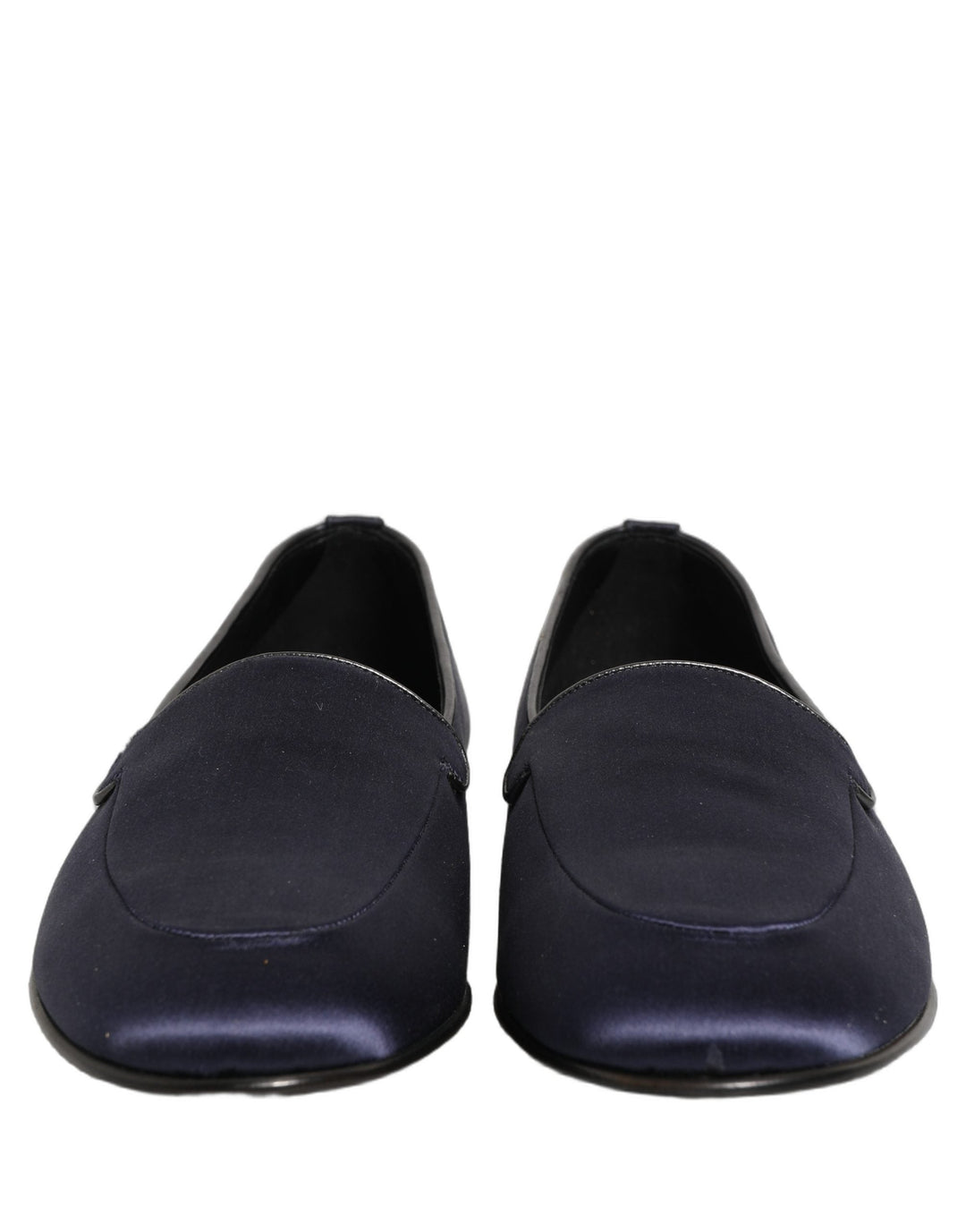 Men’s Dolce &amp; Gabbana Navy Blue Satin Dg Logo Dress Loafers Shoes