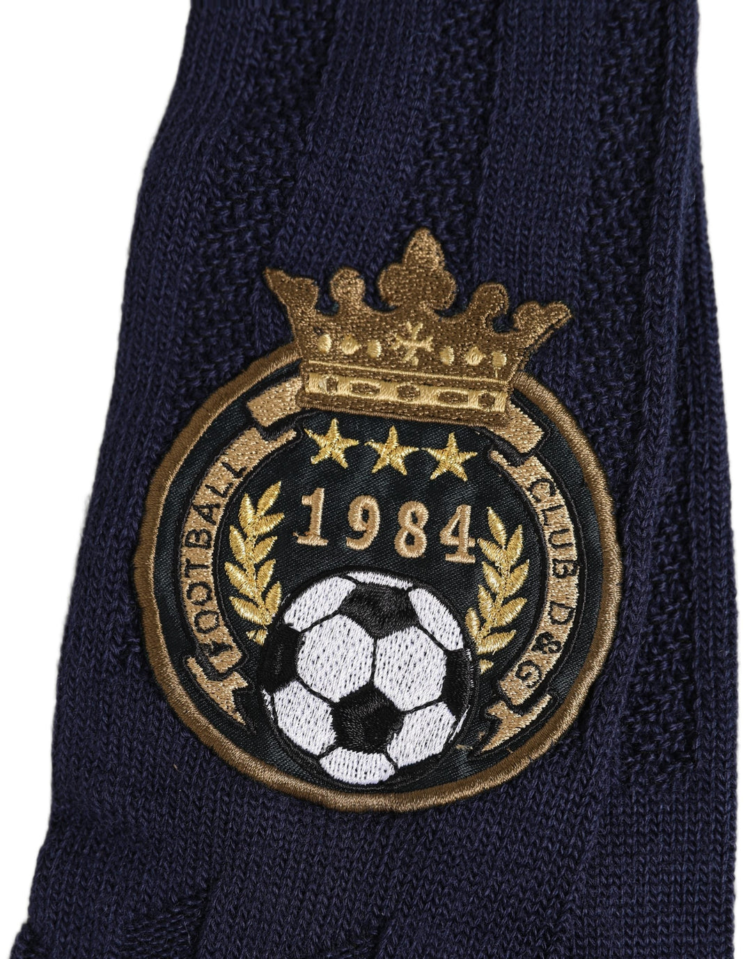 Dolce &amp; Gabbana Navy Blue Wool Crest Logo Knee High Accessory Socks
