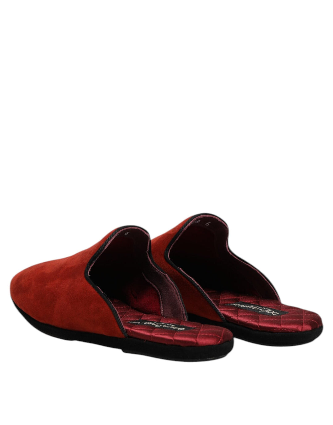Men’s Dolce &amp; Gabbana Orange Suede Slides Flat Slipper Shoes