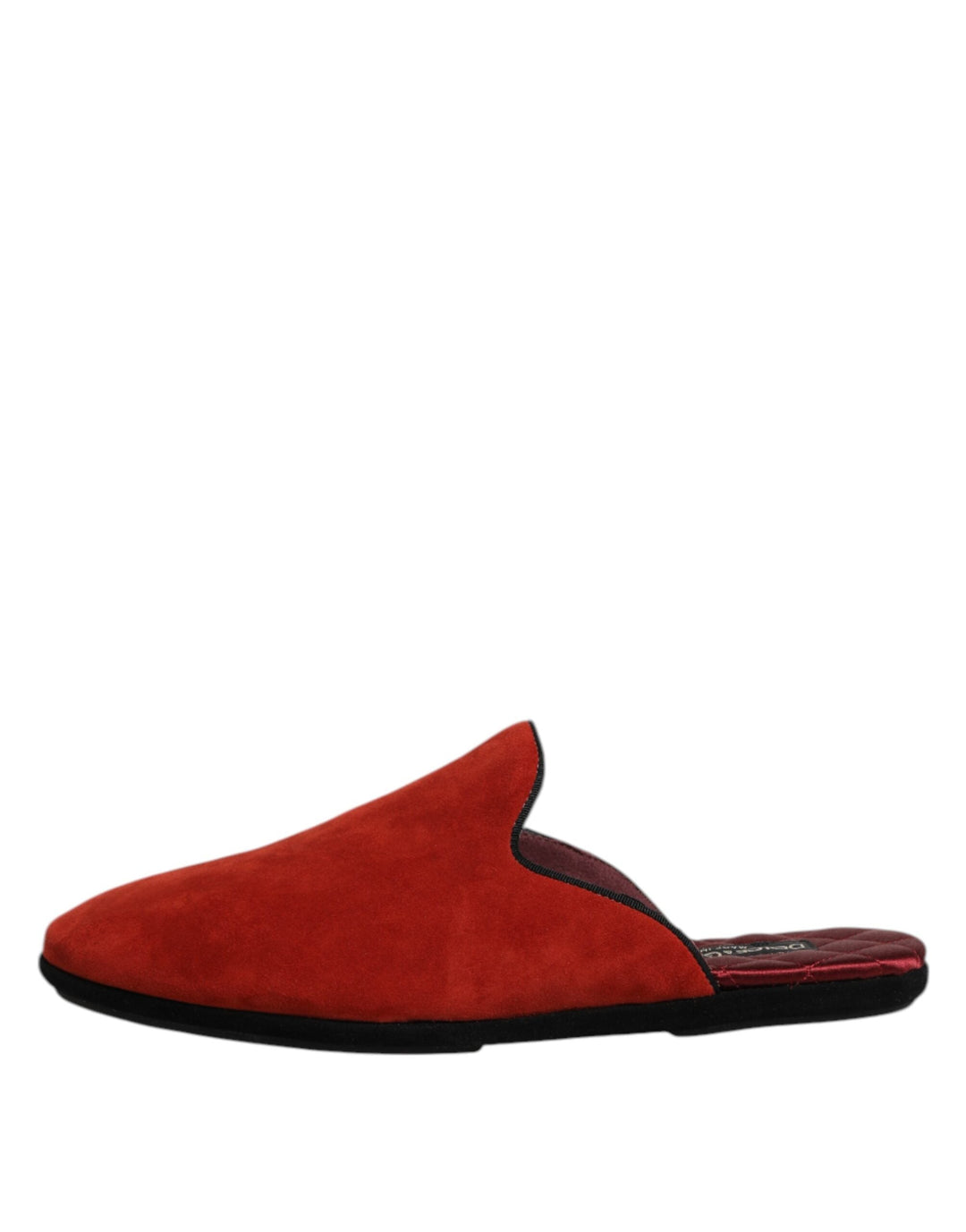 Men’s Dolce &amp; Gabbana Orange Suede Slides Flat Slipper Shoes