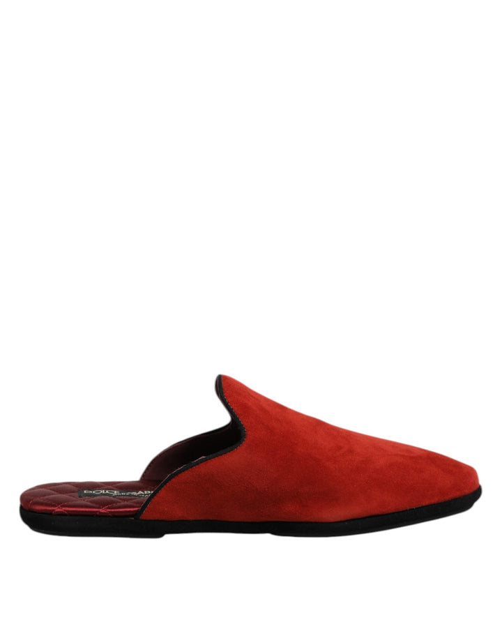 Men’s Dolce &amp; Gabbana Orange Suede Slides Flat Slipper Shoes