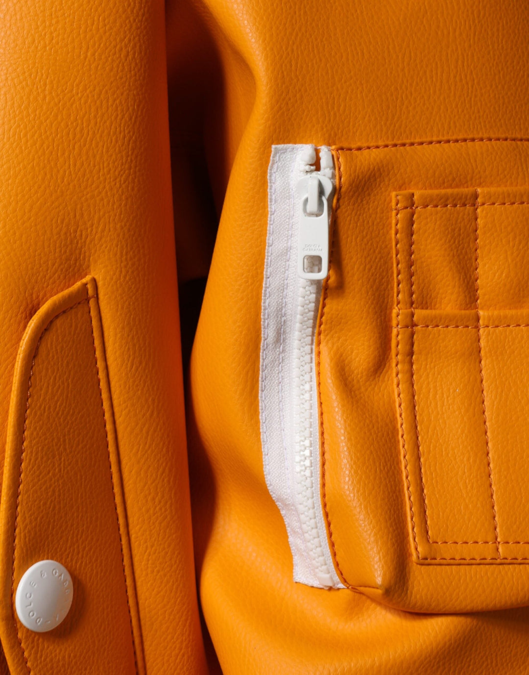 Men’s Dolce &amp; Gabbana Orange White Full Zip Jersey Bomber Jacket