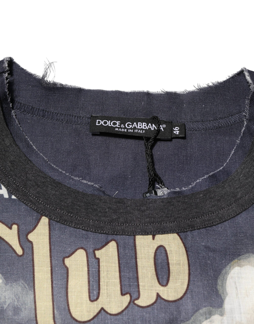 Dolce &amp; Gabbana Palermo Jazz Club Linen Crew Neck Men T-shirt