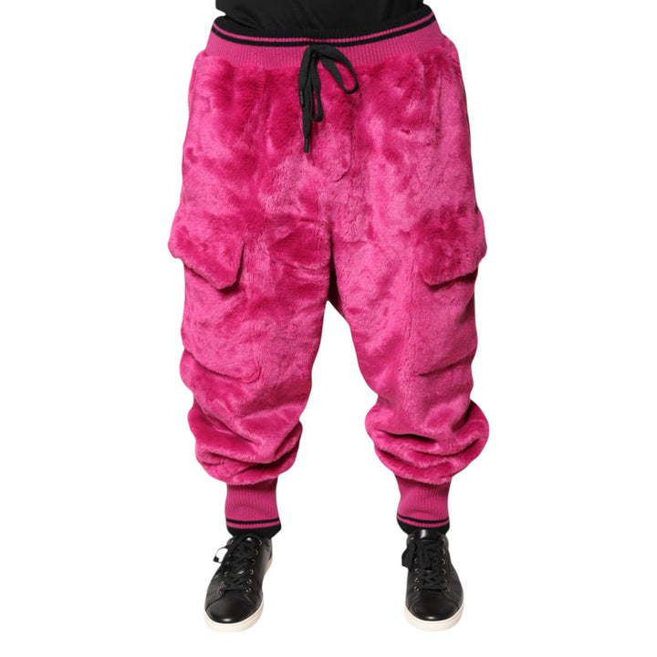 Men’s Dolce &amp; Gabbana Pink Acrylic Cargo Jogging Sweatpants Pants