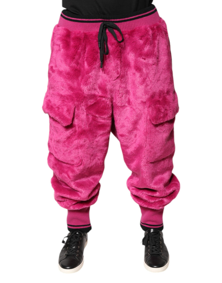 Men’s Dolce &amp; Gabbana Pink Acrylic Cargo Jogging Sweatpants Pants