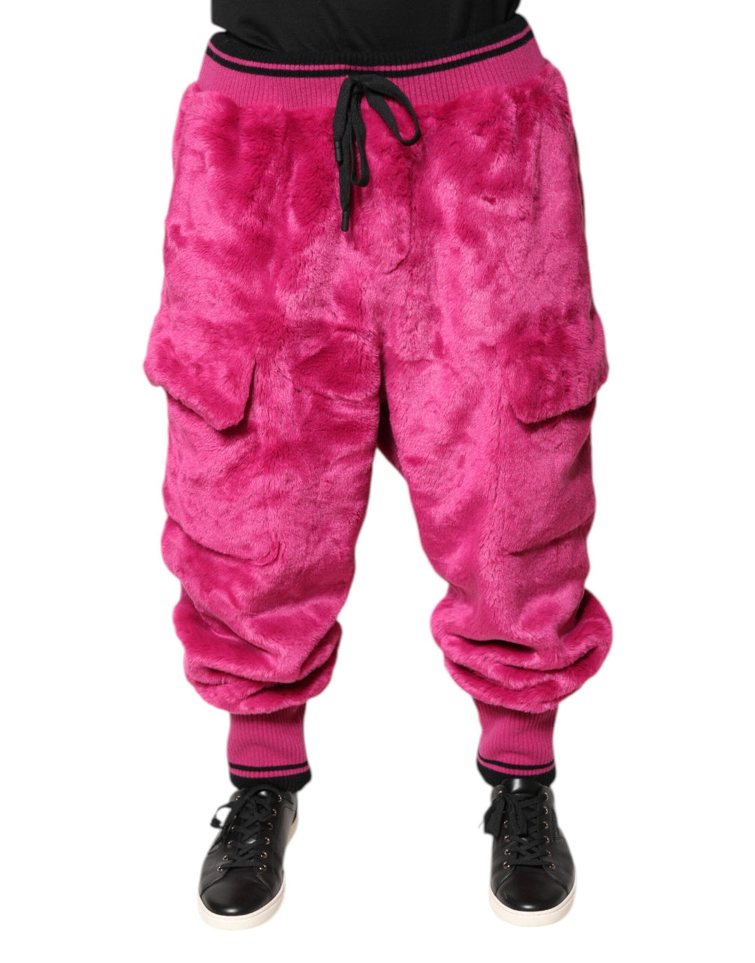 Men’s Dolce &amp; Gabbana Pink Acrylic Cargo Jogging Sweatpants Pants