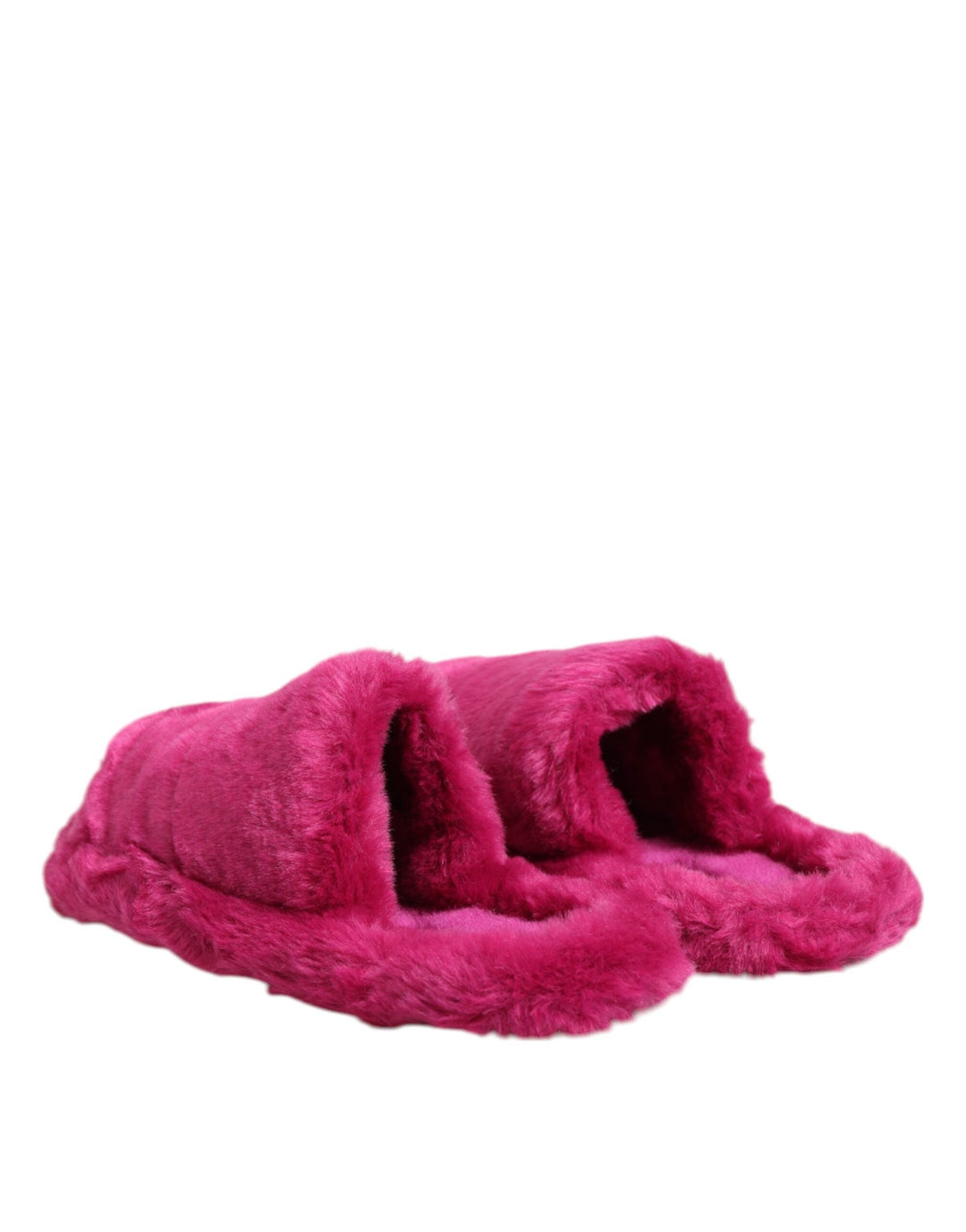 Men’s Dolce &amp; Gabbana Pink Acrylic Faux Fur Mens Flats Sandals Shoes