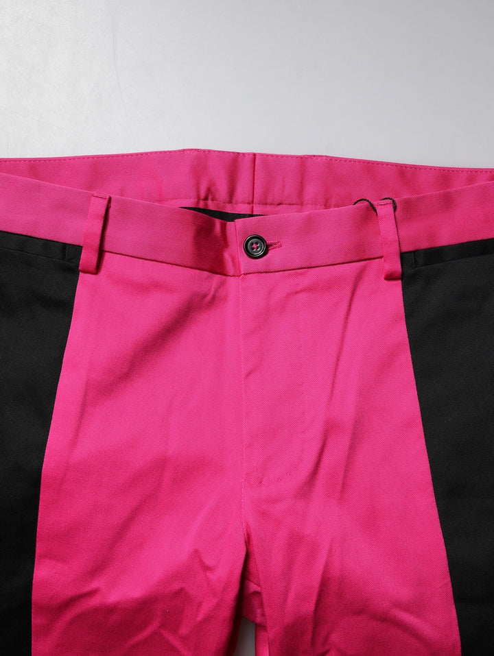 Men’s Dolce &amp; Gabbana Pink Black Stripe Slim Fit Men Dress Pants