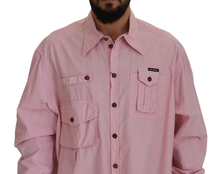 Men’s Dolce &amp; Gabbana Pink Casual Button Down Long Sleeves Shirt