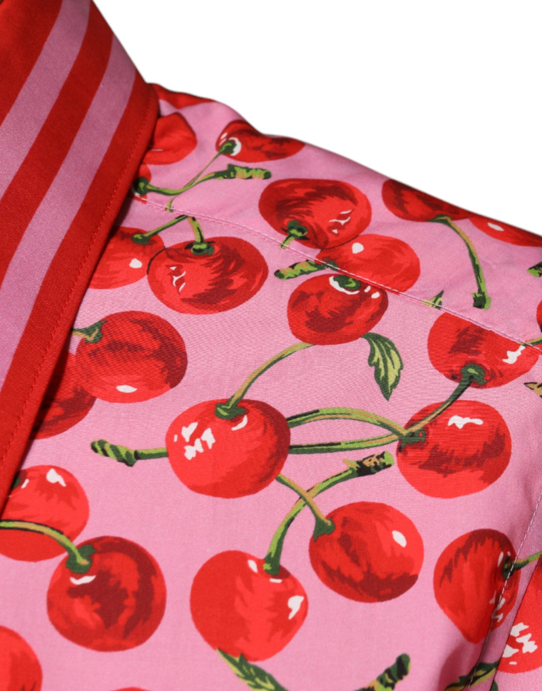 Dolce &amp; Gabbana Pink Cherry Cotton Formal Martini Dress Shirt