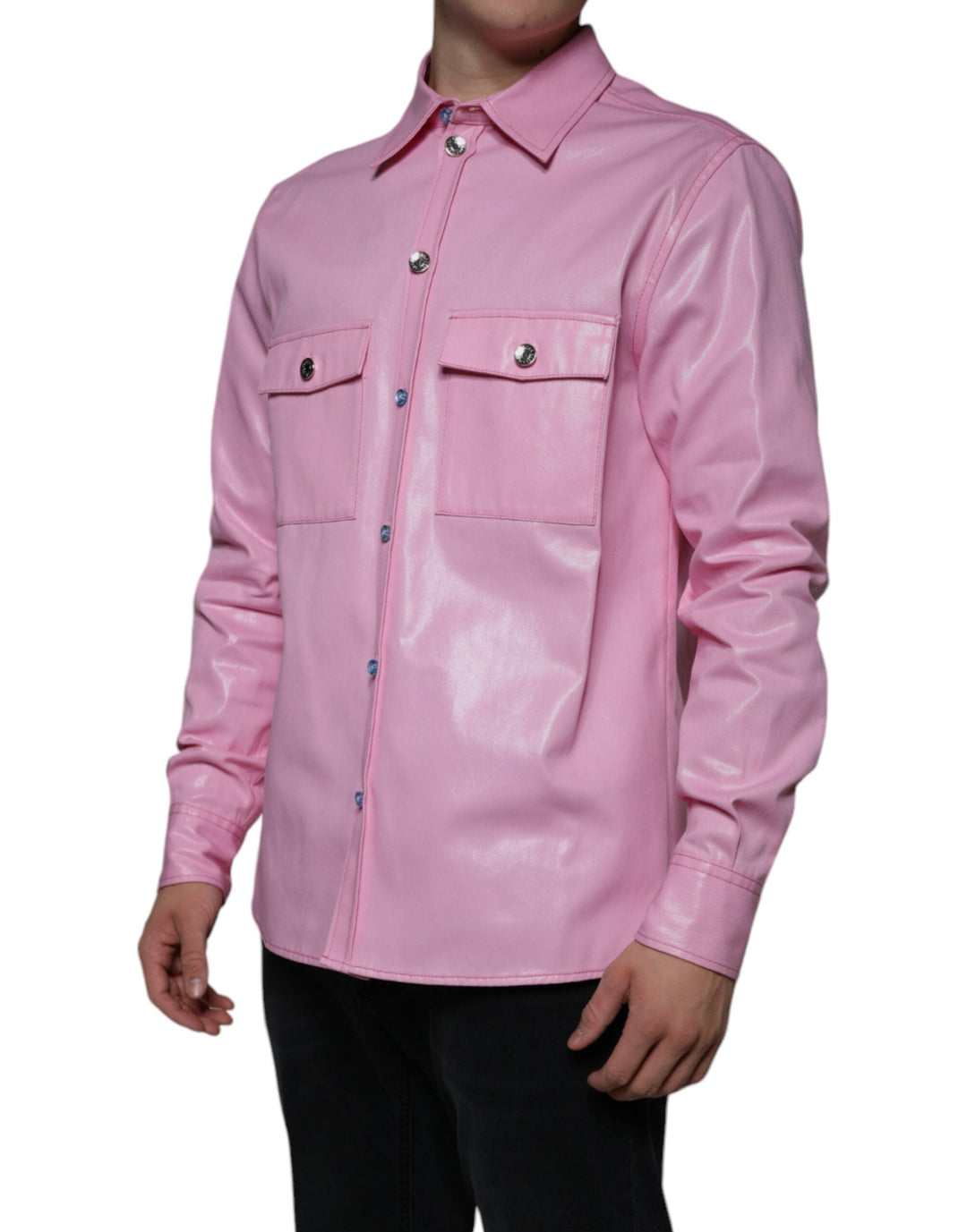 Men’s Dolce &amp; Gabbana Pink Cotton Collared Button Down Shirt