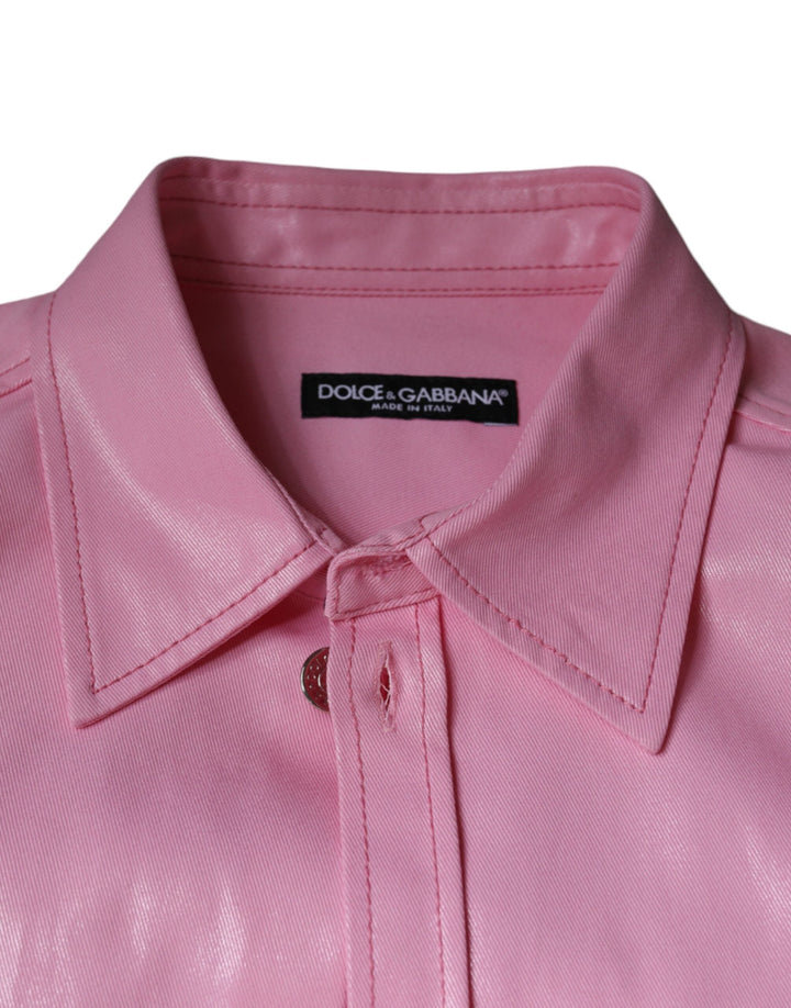 Men’s Dolce &amp; Gabbana Pink Cotton Collared Button Down Shirt