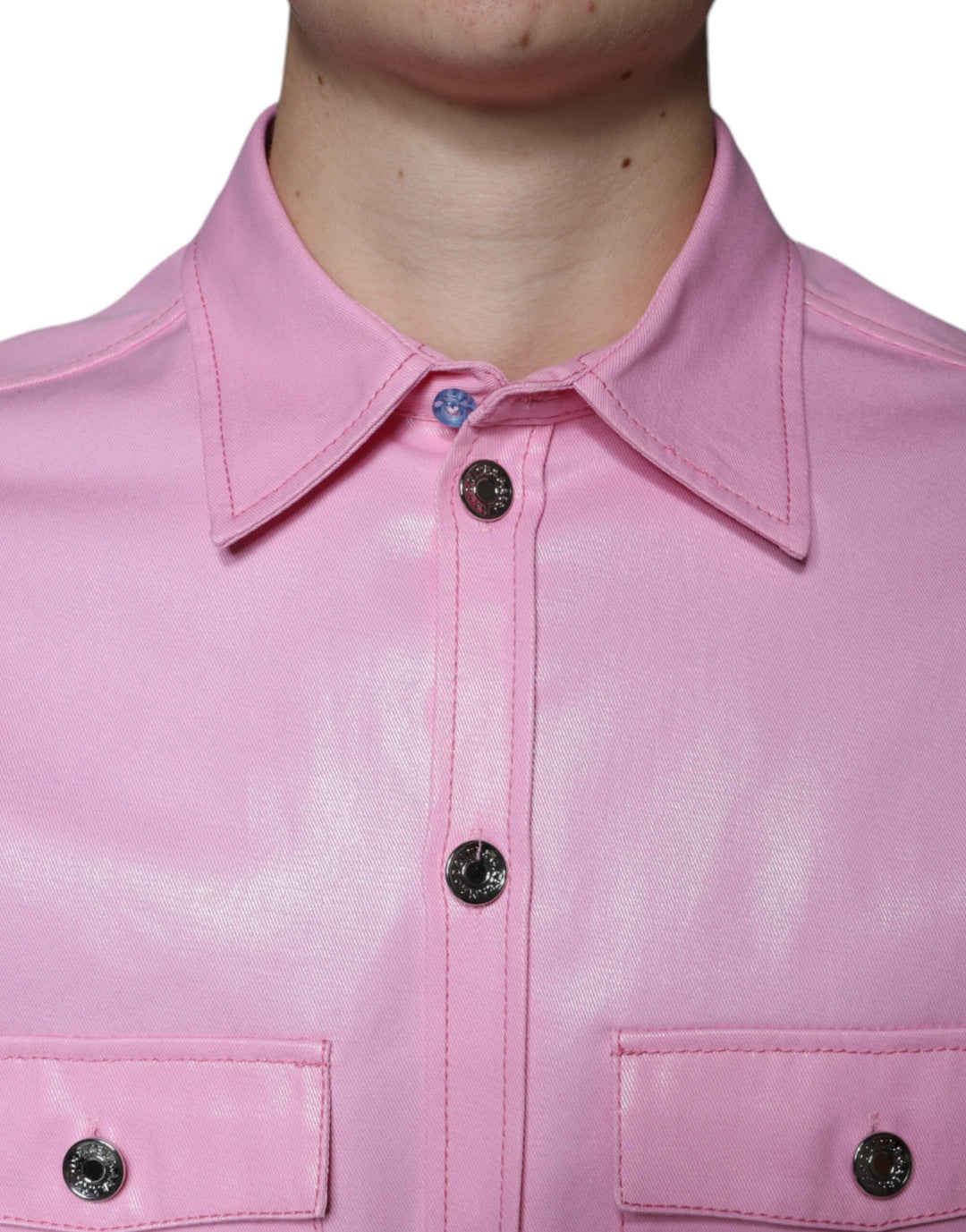 Men’s Dolce &amp; Gabbana Pink Cotton Collared Button Down Shirt