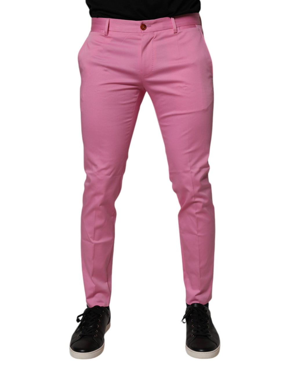 Men’s Dolce & Gabbana Pink Cotton Slim Fit Men Dress Formal Pants