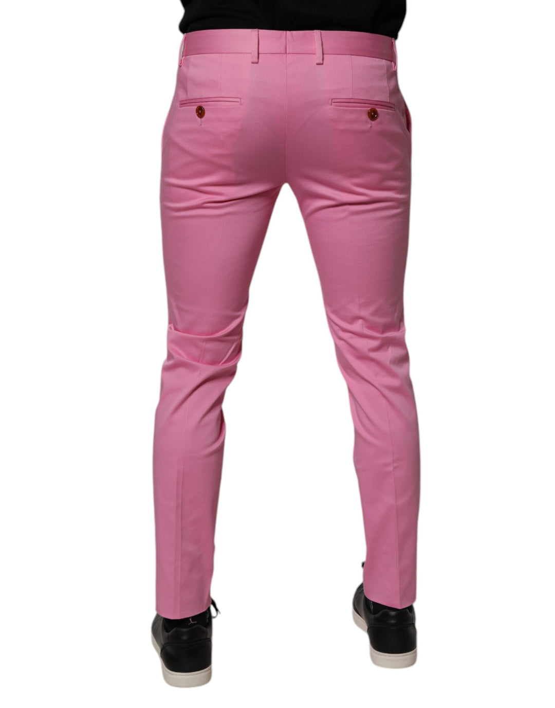 Men’s Dolce &amp; Gabbana Pink Cotton Slim Fit Men Dress Formal Pants