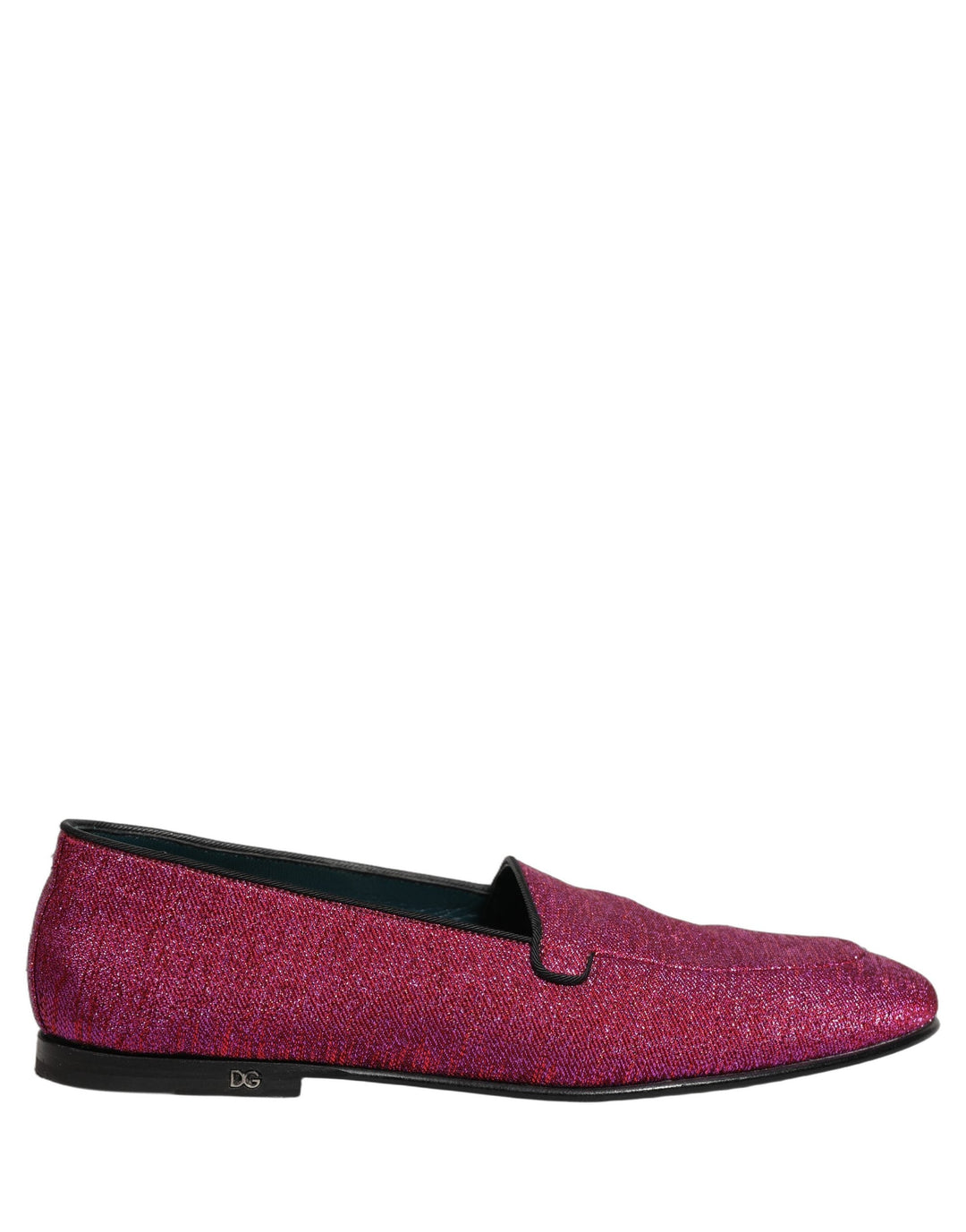 Men’s Dolce &amp; Gabbana Pink Glitter Lurex Logo Dress Loafers Shoes