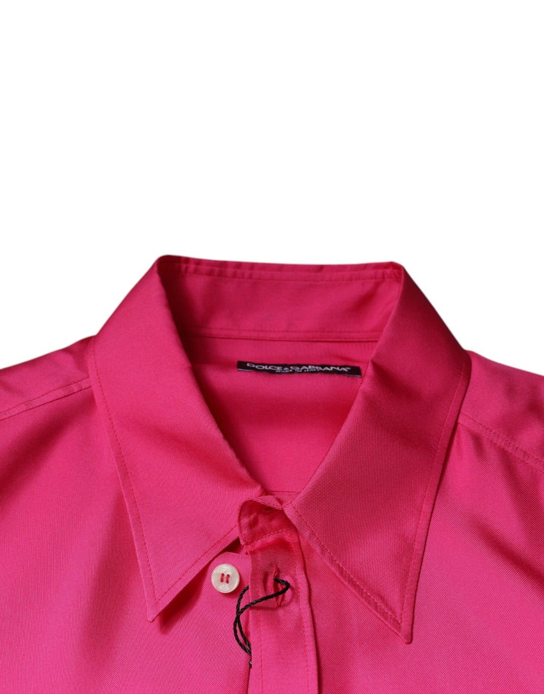 Men’s Dolce &amp; Gabbana Pink Silk Collared Button Down Men Shirt