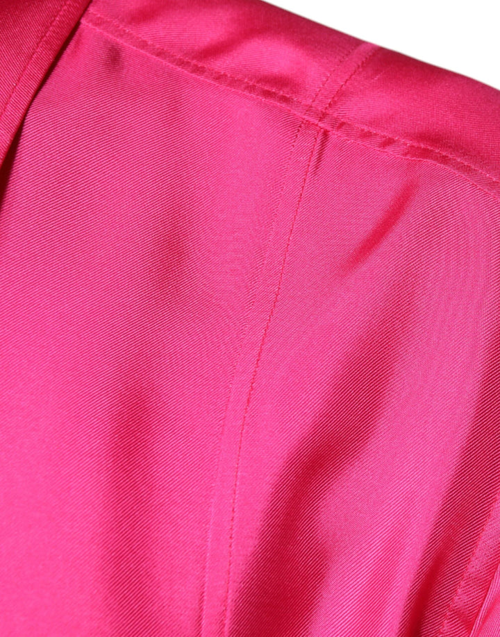 Men’s Dolce &amp; Gabbana Pink Silk Collared Button Down Men Shirt