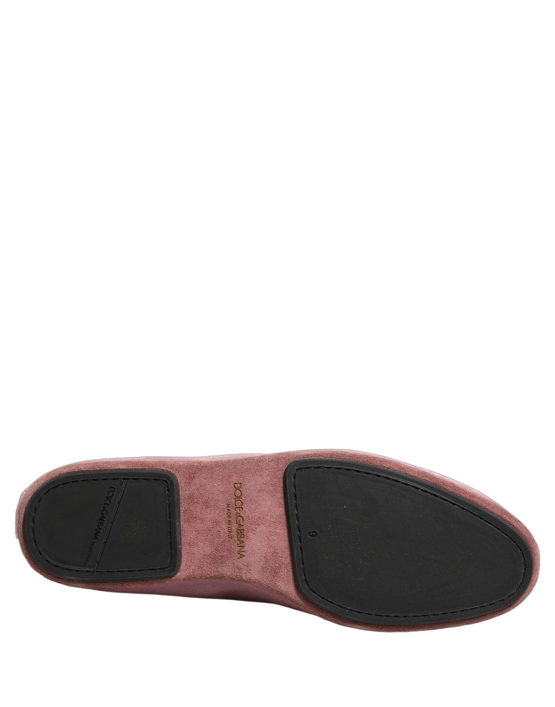 Men’s Dolce &amp; Gabbana Pink Velvet Slip on Men Flats Loafers Shoes