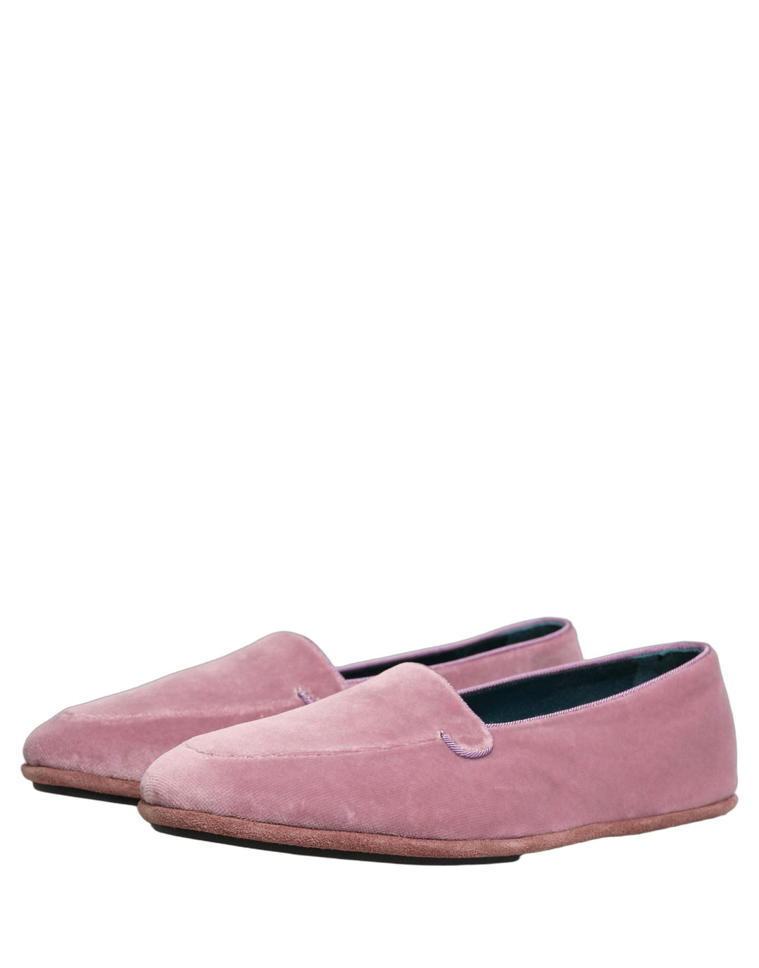 Men’s Dolce &amp; Gabbana Pink Velvet Slip on Men Flats Loafers Shoes