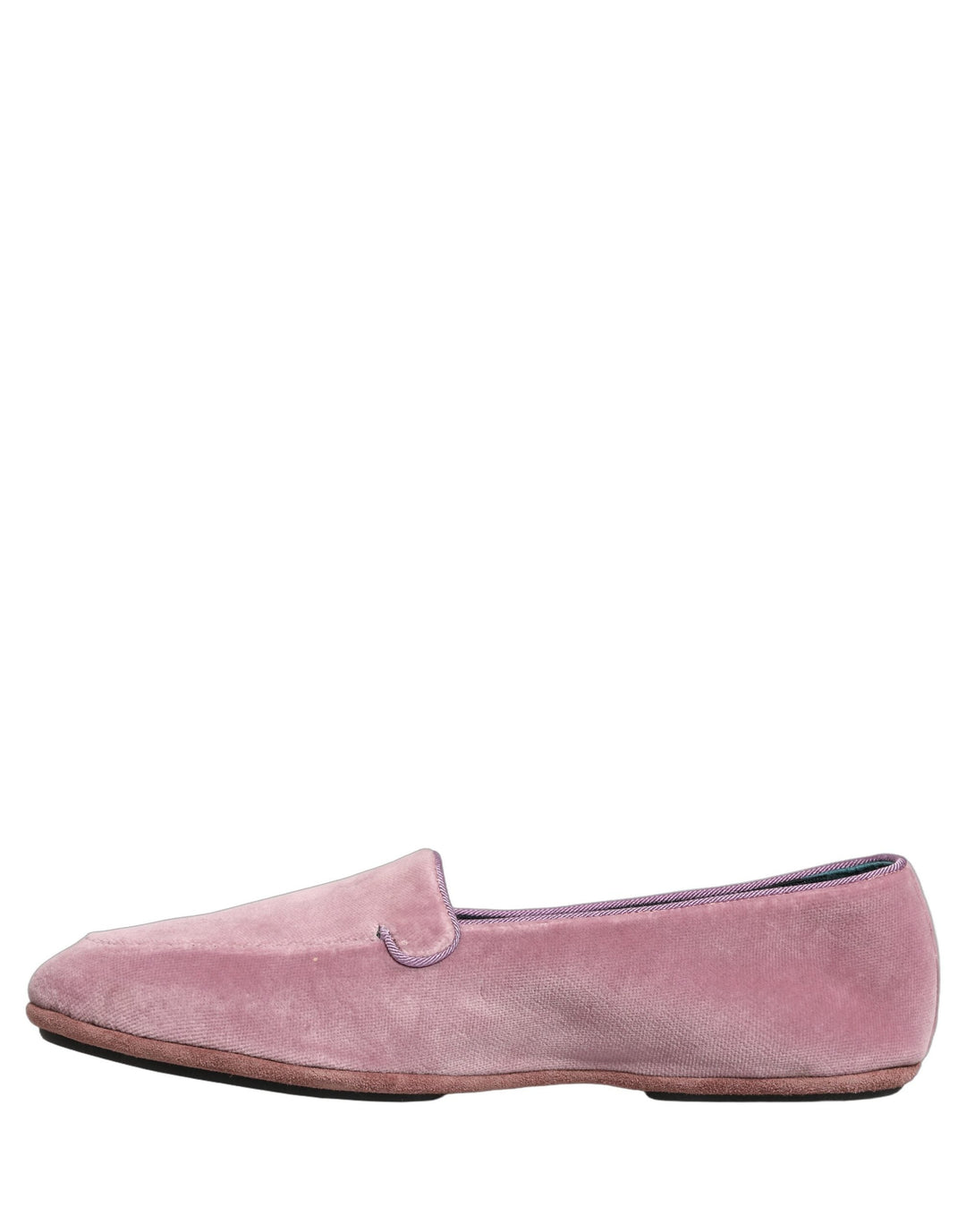 Men’s Dolce &amp; Gabbana Pink Velvet Slip on Men Flats Loafers Shoes