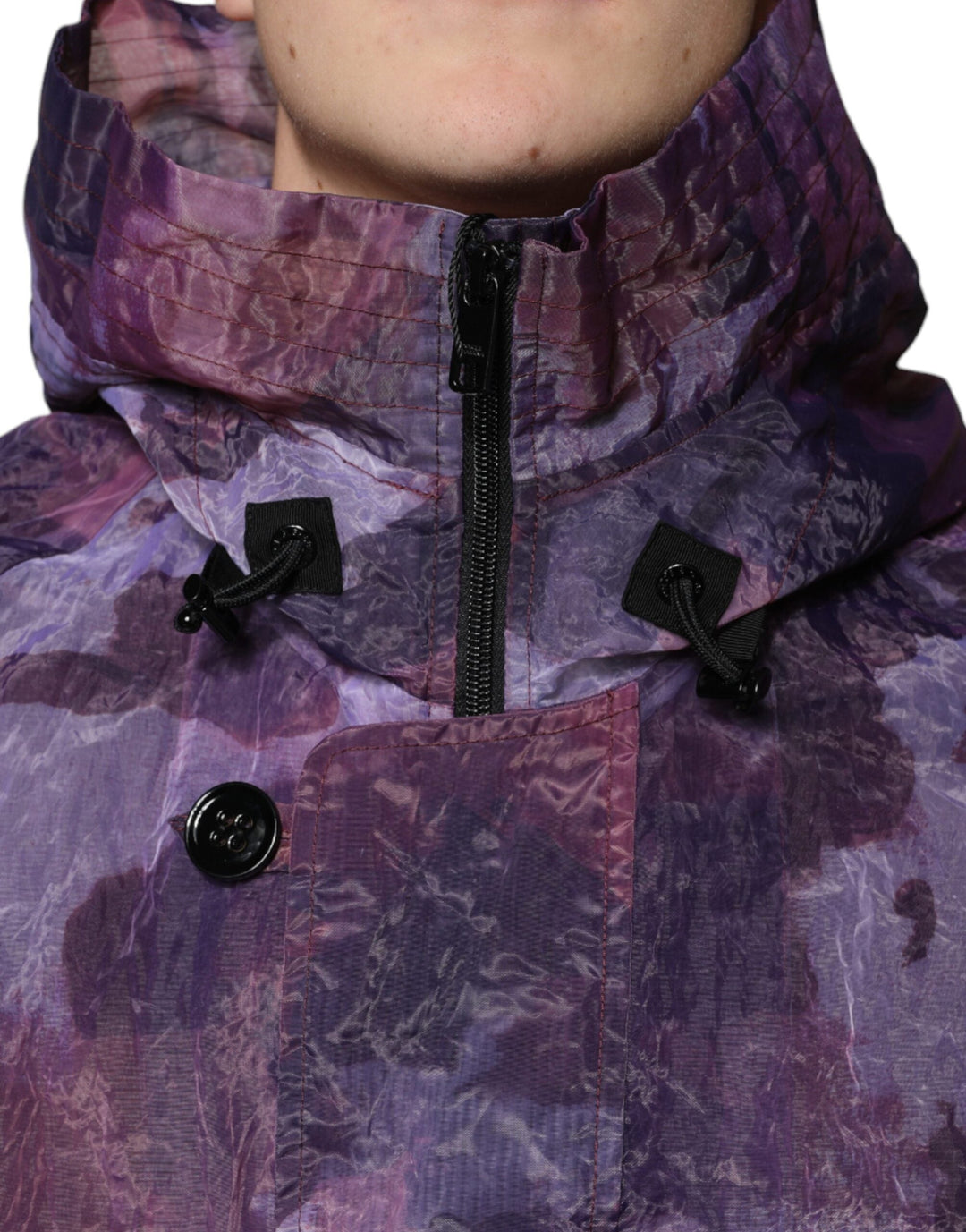 Men’s Dolce &amp; Gabbana Purple Camouflage Hooded Men Blouson Jacket
