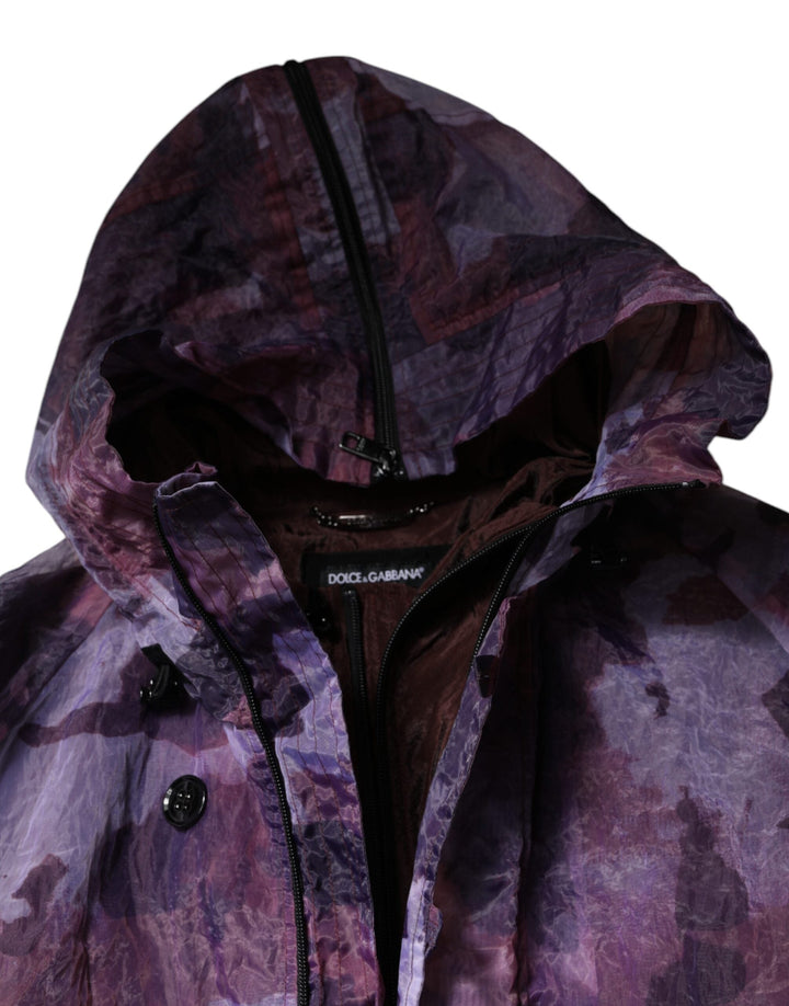 Men’s Dolce &amp; Gabbana Purple Camouflage Hooded Men Blouson Jacket