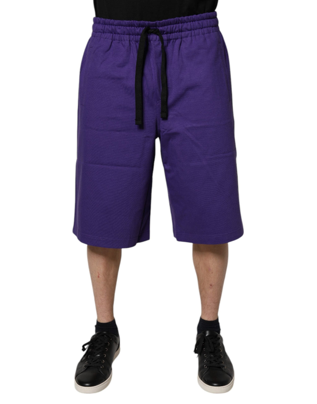 Men’s Dolce &amp; Gabbana Purple Cotton Men Bermuda Sweatshorts Shorts