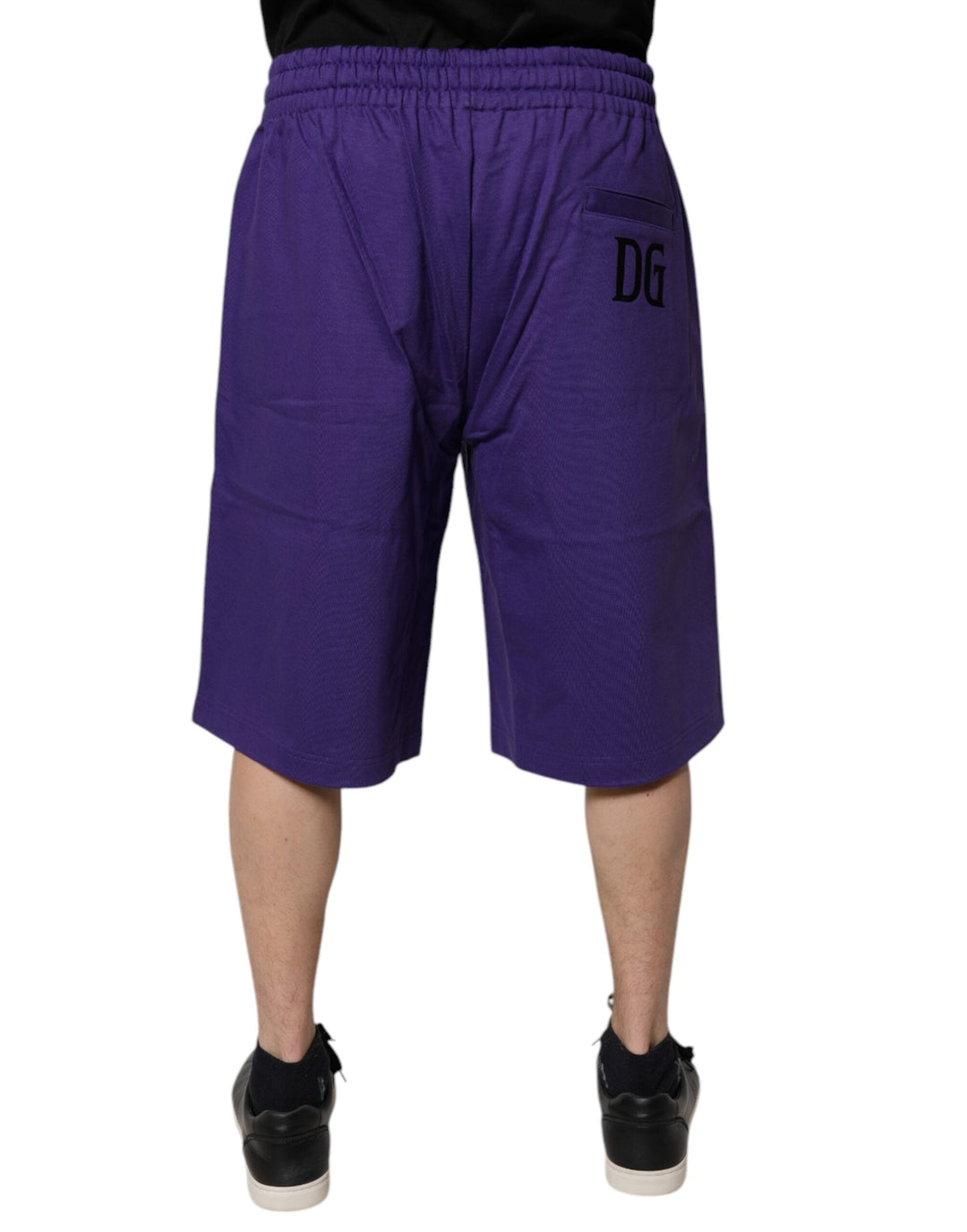 Men’s Dolce &amp; Gabbana Purple Cotton Men Bermuda Sweatshorts Shorts