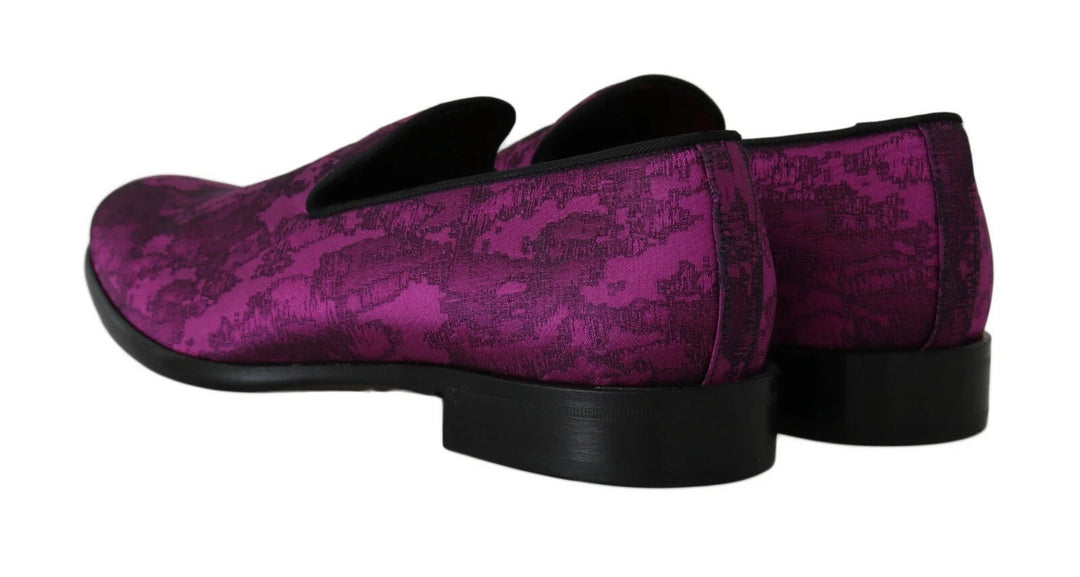 Men’s Dolce & Gabbana Purple Jacquard Loafers Dress Formal Shoes