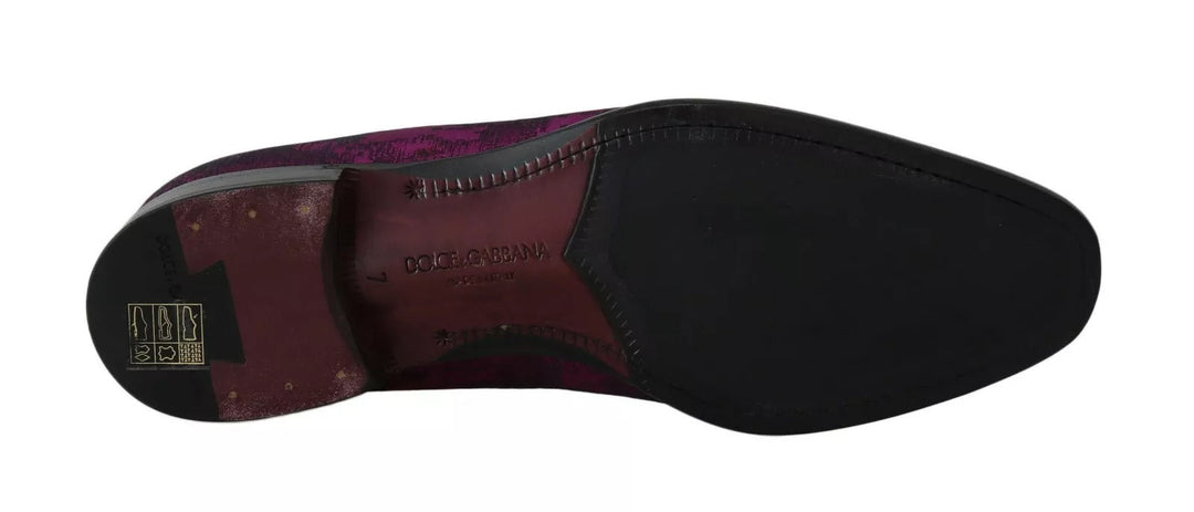 Men’s Dolce &amp; Gabbana Purple Jacquard Loafers Dress Formal Shoes