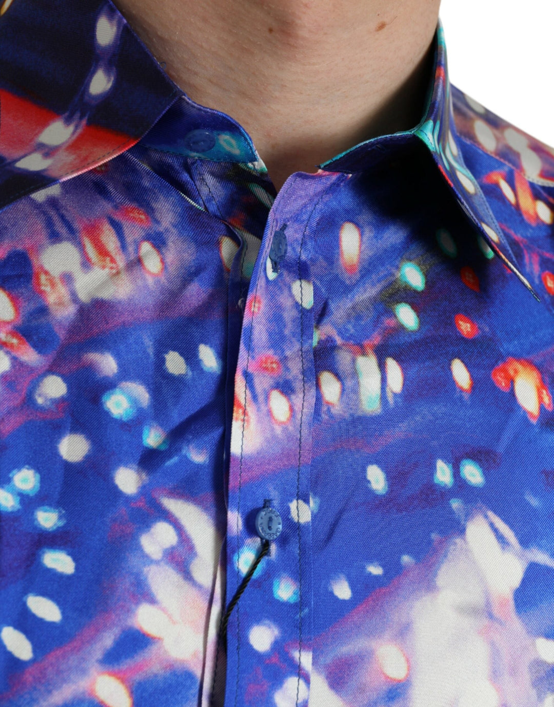 Men’s Dolce &amp; Gabbana Purple Luminarie Silk Slim Martini Shirt