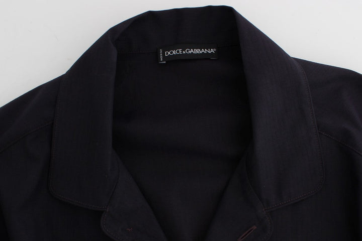 Men’s Dolce &amp; Gabbana Purple Striped Cotton Pajama Lounge Shirt